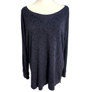 Jane and Delancey Women's oversized cheetah print dressey blue sweater size XL